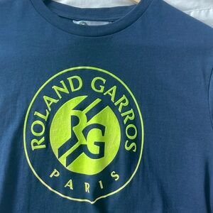 Roland Garros Navy Tee with Neon Accents